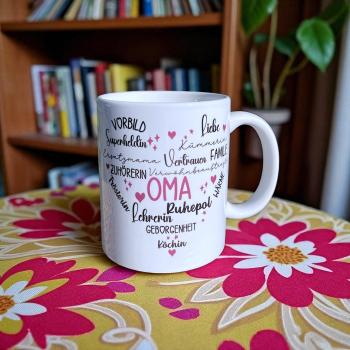 Keramiktasse Oma Muttertag Namenstasse personalisiert Kaffeetasse Teetasse - Artikel-Nr. 1100006